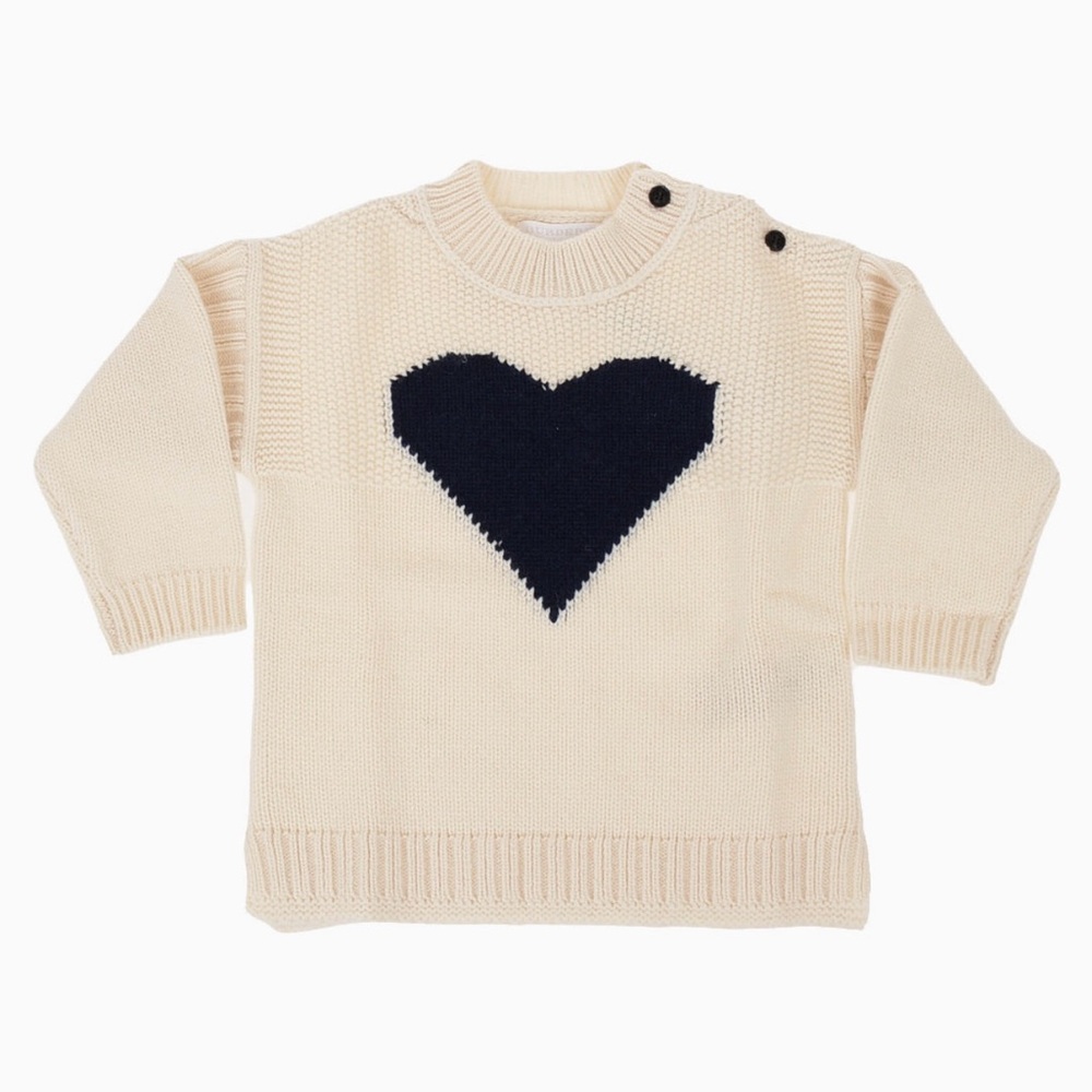 BURBERRY Baby Knit Sweater with Blue Heart 12 months